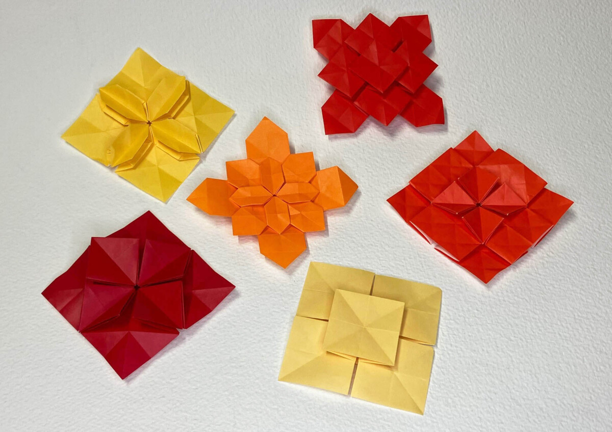 Sabato 8 Marzo
14.30-17.30
CORSO ORIGAMI DESIGN
Tassellazioni con elementi modulari realizzati in diverse combimazioni cromatiche (modelli di Shuzo Fujimoto)